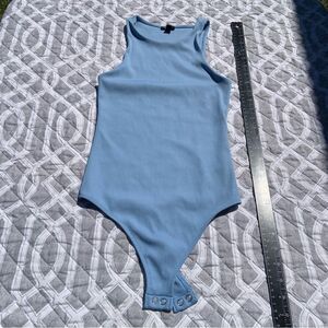 Sz XS Ribbed Blue Bodysuit by Express